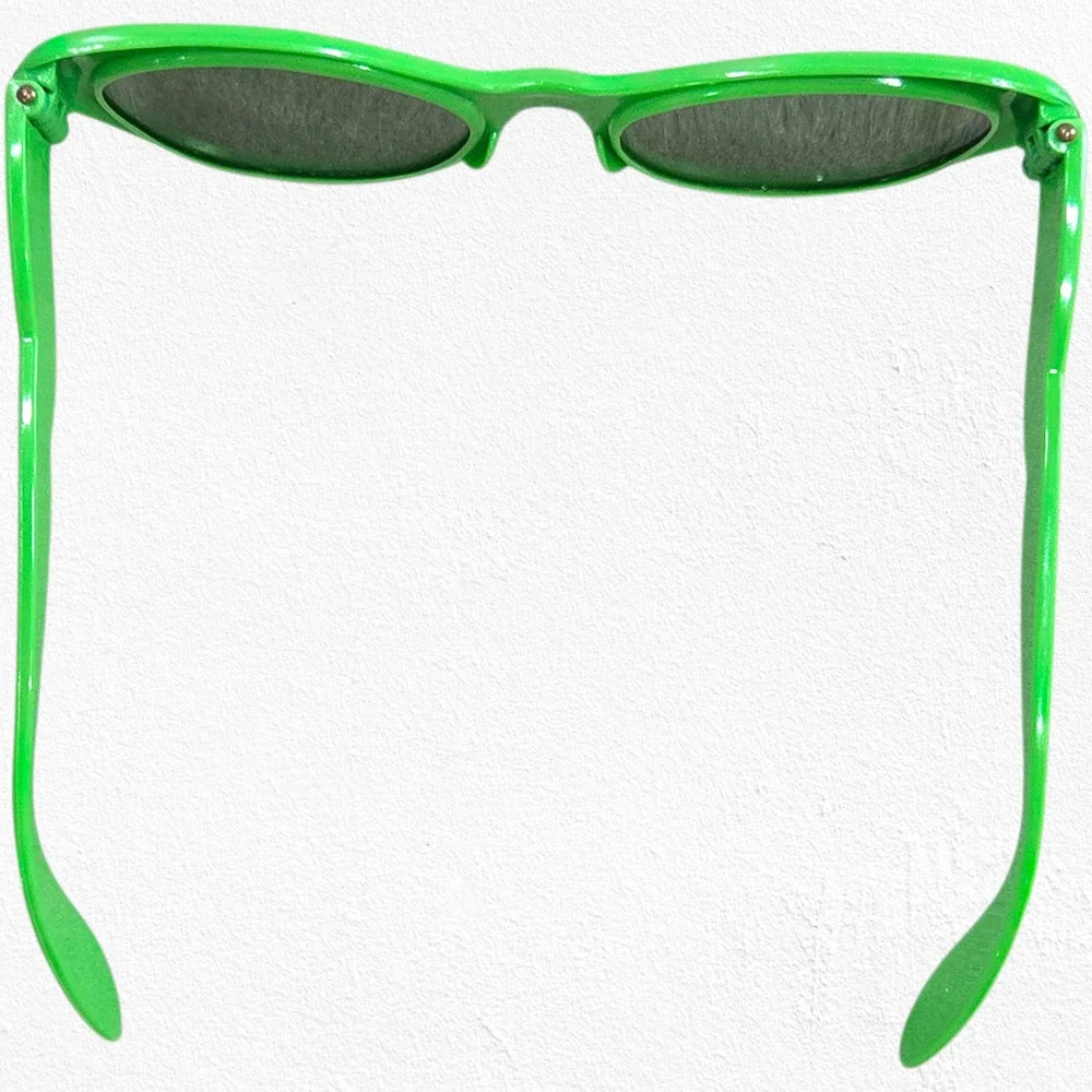 1980s Vintage Neon Green Cat Eye Sunglasses Rave Y2K Style Festival Glasses